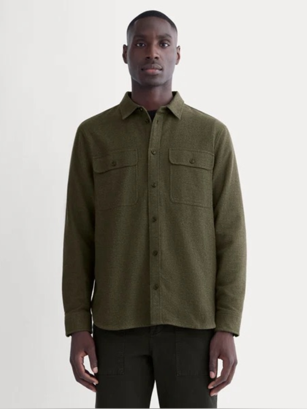 Everlane Olive Green Overshirt Shacket Button-Up Jacket Size L